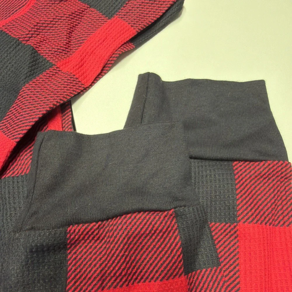 PJ Place Pajama Set 2pc Kids‎ size 16 Red Black Buffalo Check 100% Cotton